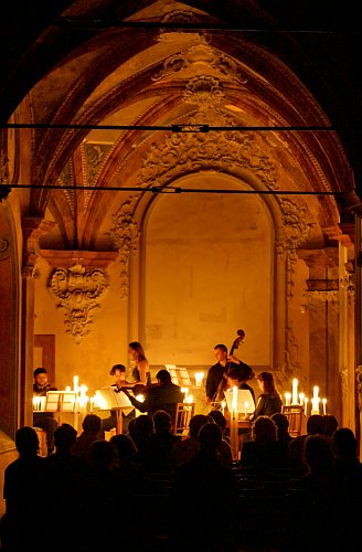 Karolína Berková und Heroldovo kvarteto (Herolds Quartett), 30. Juli 2005, Königliches Musikfestival 2005 Zlatá Koruna, Foto: © Lubor Mrázek