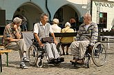 Program a setkání v centru města Český Krumlov, Den s handicapem - Den bez bariér Český Krumlov, 10. září 2005, foto: © Lubor Mrázek 