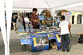 České dráhy, program a setkání v centru města Český Krumlov, Den s handicapem - Den bez bariér Český Krumlov, 10. září 2005, foto: © Lubor Mrázek 