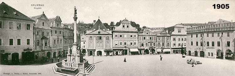 Panoramatický pohled na českokrumlovské náměstí, 1905, foto: Josef Seidel