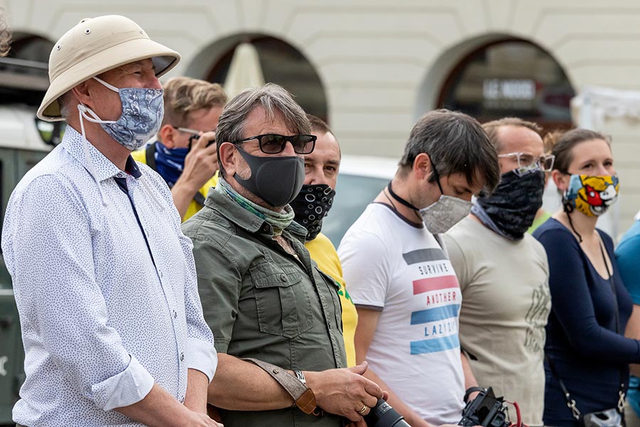 Zahájení cesty na počest velkého náčelníka Okimy - Miloslava Stingla, Český Krumlov 19.5.2020