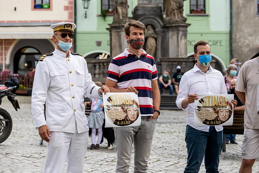 Zahájení cesty na počest velkého náčelníka Okimy - Miloslava Stingla, Český Krumlov 19.5.2020