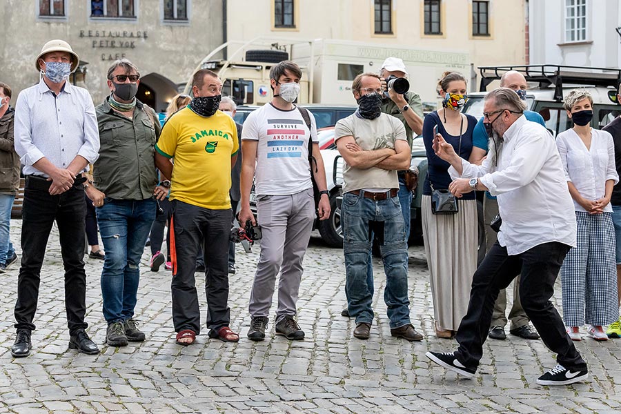 Zahájení cesty na počest velkého náčelníka Okimy - Miloslava Stingla, Český Krumlov 19.5.2020