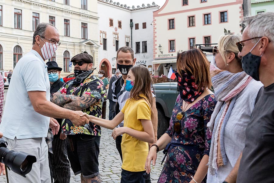 Zahájení cesty na počest velkého náčelníka Okimy - Miloslava Stingla, Český Krumlov 19.5.2020