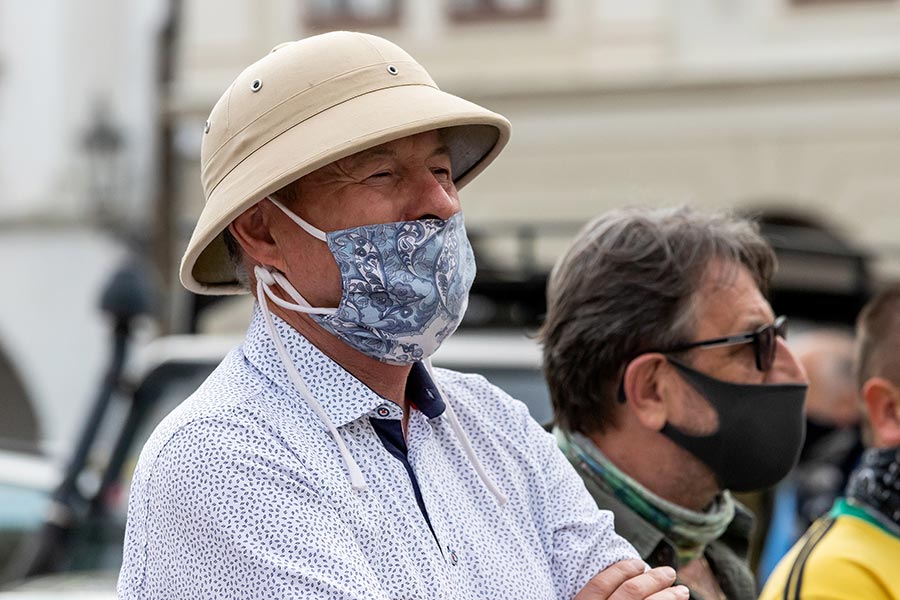 Zahájení cesty na počest velkého náčelníka Okimy - Miloslava Stingla, Český Krumlov 19.5.2020