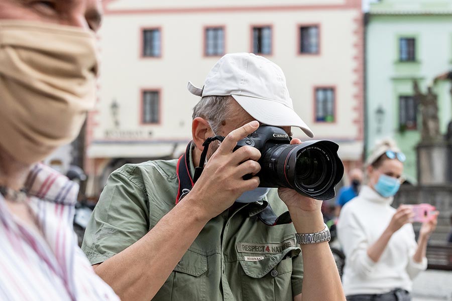 Zahájení cesty na počest velkého náčelníka Okimy - Miloslava Stingla, Český Krumlov 19.5.2020