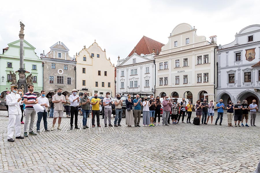 Zahájení cesty na počest velkého náčelníka Okimy - Miloslava Stingla, Český Krumlov 19.5.2020