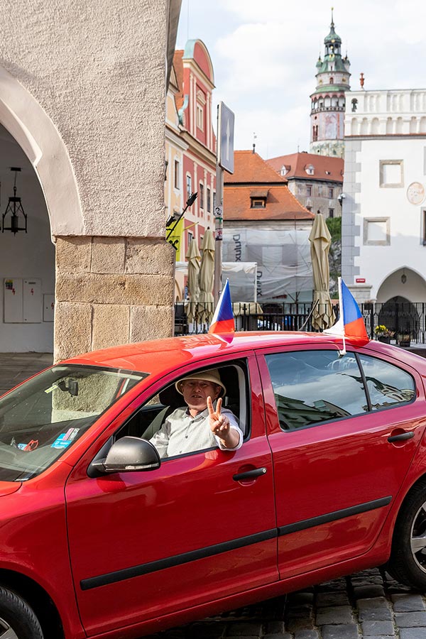 Zahájení cesty na počest velkého náčelníka Okimy - Miloslava Stingla, Český Krumlov 19.5.2020