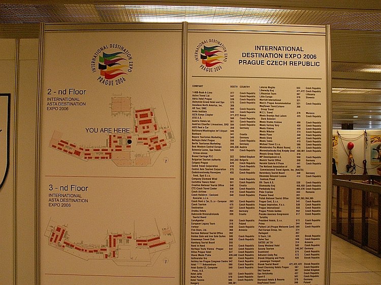 ASTA konference, Seznam vystavovatelů v kongresovém paláci Praha, 22.3.2006, foto: Tibor Horváth
