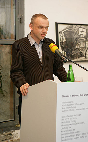 Slavnostní vernisáž výstav v Egon Schiele Art Centru 28.4.2006 - Alberto Giacometti, Ernst Scheidegger a Eva Prokopcová,, zdroj: Egon Schiele Art Centrum, foto: © Libor Sváček