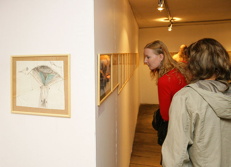 Slavnostní vernisáž výstav v Egon Schiele Art Centru 28.4.2006 - Alberto Giacometti, Ernst Scheidegger a Eva Prokopcová,, zdroj: Egon Schiele Art Centrum, foto: © Libor Sváček