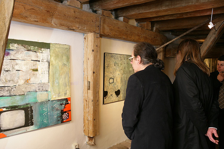Slavnostní vernisáž výstav v Egon Schiele Art Centru 28.4.2006 - Alberto Giacometti, Ernst Scheidegger a Eva Prokopcová,, zdroj: Egon Schiele Art Centrum, foto: © Libor Sváček