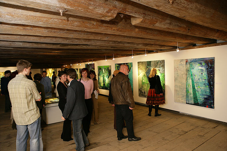 Slavnostní vernisáž výstav v Egon Schiele Art Centru 28.4.2006 - Alberto Giacometti, Ernst Scheidegger a Eva Prokopcová,, zdroj: Egon Schiele Art Centrum, foto: © Libor Sváček