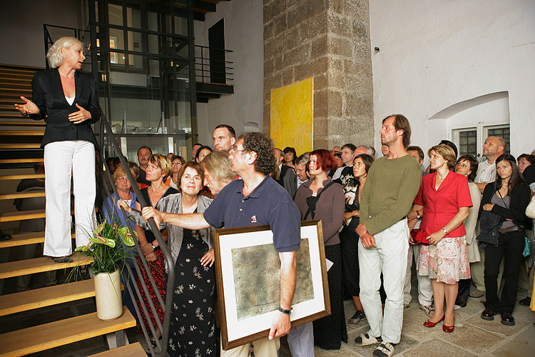 Geoffrey Hendricks: Schachteln, Leitern, Schindel und Himmel, Ausstellung Eröffnung 14. Juli 2006, Egon Schiele Art Centrum, Foto: © 2006 Libor Sváček