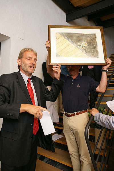 Geoffrey Hendricks: installation, opening of the exhibition 14th July 2006, Egon Schiele Art Centrum, photo: © 2006 Libor Sváček