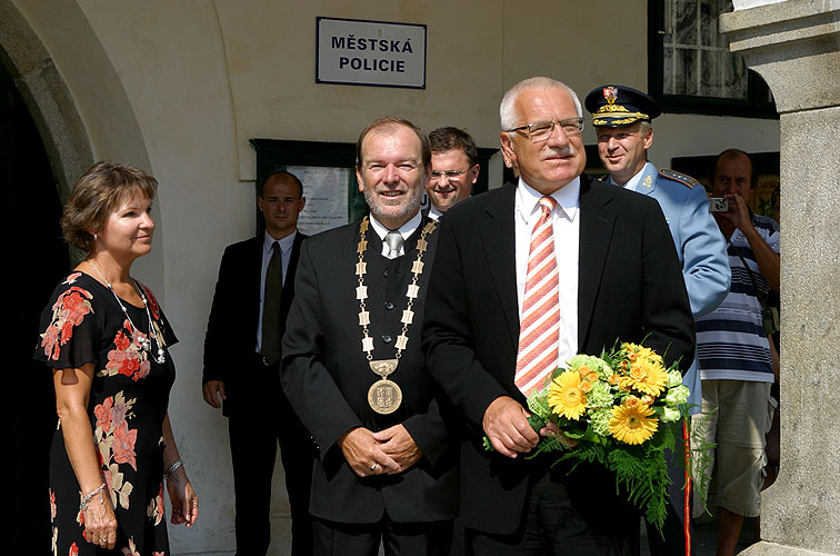 Setkání prezidenta České republiky Václava Klause s komunálními politiky na radnici v Českém Krumlově, foto: © Lubor Mrázek