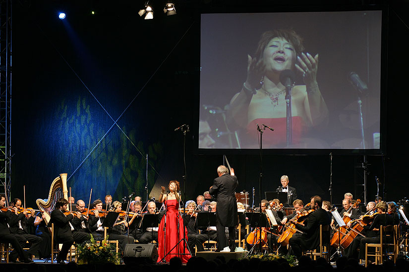 David N. Gustafson (USA) - Tenor, Mi-Hae Park - Sopran (Korea), Brauereigarten, 22.7.2006, Internationales Musikfestival Český Krumlov 2006, Bildsquelle: © Auviex s.r.o., Foto: Libor Sváčwk