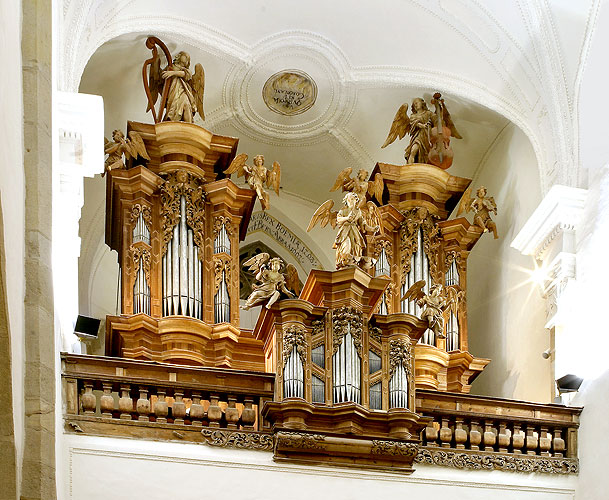 Jaroslav Tůma (Orgel), Bohuslav Matoušek (Geige), Anna Fliegerová (Geige), Milan Kraus (Violoncello), Klosterkirche und Kreuzflur,  23.8.2006, Königliches Musikfestival 2006, Kloster Zlatá Koruna