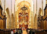 Jaroslav Tůma (Orgel), Bohuslav Matoušek (Geige), Anna Fliegerová (Geige), Milan Kraus (Violoncello), Klosterkirche und Kreuzflur,  23.8.2006, Königliches Musikfestival 2006, Kloster Zlatá Koruna, Foto: © 2006 Lubor Mrázek 