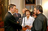 Jaroslav Tůma (Orgel), Bohuslav Matoušek (Geige), Anna Fliegerová (Geige), Milan Kraus (Violoncello), Klosterkirche und Kreuzflur,  23.8.2006, Königliches Musikfestival 2006, Kloster Zlatá Koruna, Foto: © 2006 Lubor Mrázek 