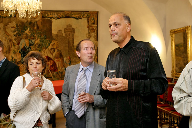 Jaroslav Tůma (varhany), Bohuslav Matoušek (housle), Anna Fliegerová (housle), Milan Kraus (violoncello), klášterní kostel a křížová chodba, 23.8.2006, Královský hudební festival Zlatá Koruna, foto: © 2006 Lubor Mrázek