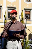 Programm auf dem Hauptplatz Náměstí Svornosti in Český Krumlov, Tag mit Handicap - Tag ohne Barrieren, 9. und 10. September 2006, Foto: © 2006 Lubor Mrázek 