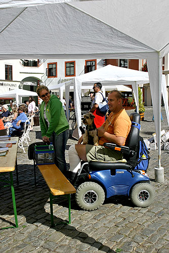 Programm auf dem Hauptplatz Náměstí Svornosti in Český Krumlov, Tag mit Handicap - Tag ohne Barrieren, 9. und 10. September 2006, Foto: © 2006 Lubor Mrázek