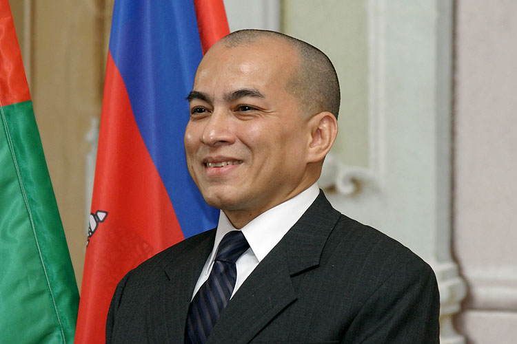 His Royal Highness Norodom Sihamoni, King of Cambodia, during a visit in Český Krumlov, 20 September 2006