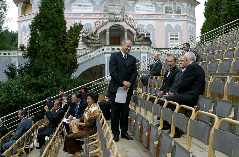 Návštěva krále Kambodže Jeho Výsosti Norodoma Sihamoniho v Českém Krumlově, 20. září 2006, foto: © 2006 Lubor Mrázek