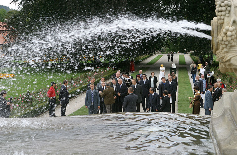 Návštěva krále Kambodže Jeho Výsosti Norodoma Sihamoniho v Českém Krumlově, 20. září 2006, foto: © 2006 Lubor Mrázek