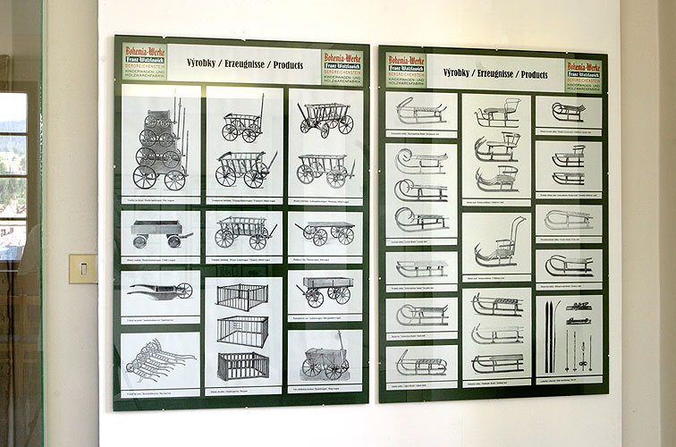 Šumavské hračky firmy BOHEMIA WERKE na fotografiích Josefa Seidela v Regionálním muzeu v Českém Krumlově, foto: © 2007 Lubor Mrázek