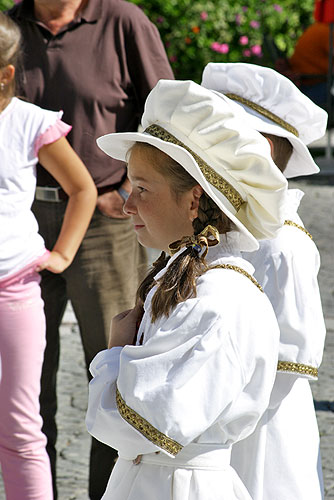 Krumauer Schüler als lebende Schachfiguren, Fußballspieler als Sieger in Gmunden, 22.9.2007, Foto: © 2007 Lubor Mrázek