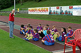 Krumauer Schüler als lebende Schachfiguren, Fußballspieler als Sieger in Gmunden, 22.9.2007, Foto: © 2007 Lubor Mrázek 