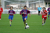 Krumauer Schüler als lebende Schachfiguren, Fußballspieler als Sieger in Gmunden, 22.9.2007, Foto: © 2007 Lubor Mrázek 