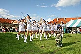 Brass band and drum majorettes of Přeštice Elementary Art School, Magical Krumlov Welcomed Springtime, 29th April - 1st May 2008, photo: Lubor Mrázek 