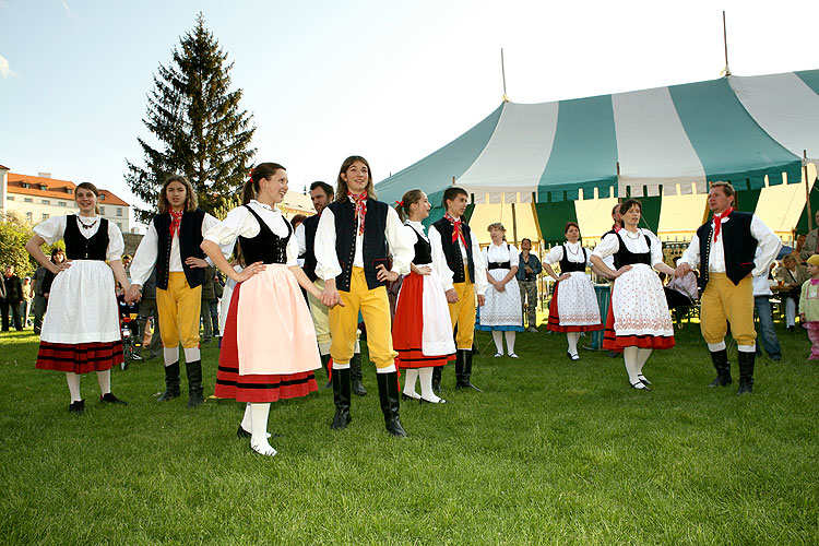 Gemeinsames Maibaumschmücken und Maibaumstellen, Zauberhafte Krumlov, 29. April - 1. Mai 2008, Foto: Lubor Mrázek