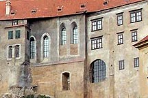 Südfassade der Oberen Burg des Schlosses Český Krumlov während der Rekonstruktion, Bildsquelle: Správa zámku Český Krumlov 