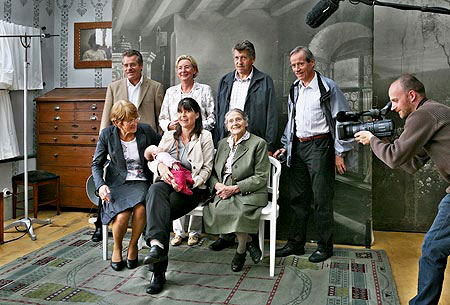 Members of the Seidel family during the festive opening of the Museum Photo Studio Seidel, 5th June 2008. Photo by: Lubor Mrázek 