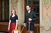 Jiří Bárta - violoncello, Monika Knoblochová - harpsichord playing, 3.7.2008, Chamber Music Festival Český Krumlov 2008, photo: Lubor Mrázek 