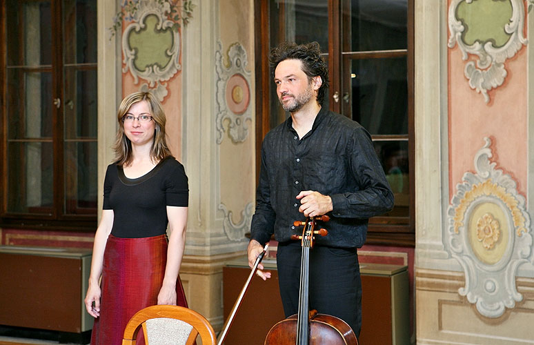 Jiří Bárta - violoncello, Monika Knoblochová - cembalo, Pražákovo kvarteto, 3.7.2008, Festival komorní hudby Český Krumlov 2008, foto: Lubor Mrázek
