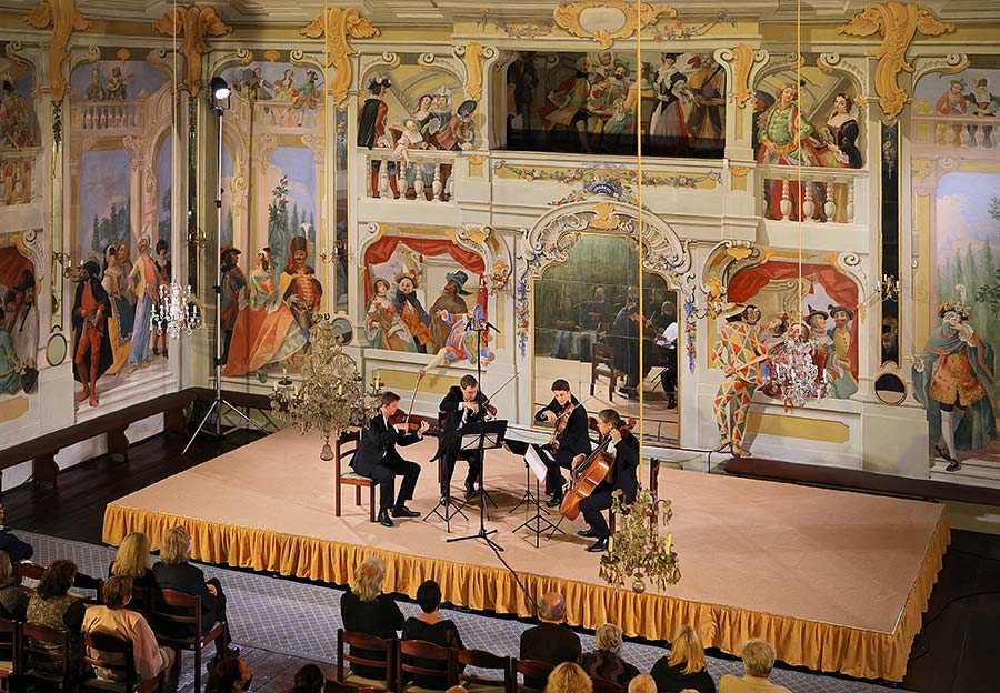 Bennewitz Quartet - Jakub Fišer - 1st violin, Štěpán Ježek - 2nd violin, Jiří Pinkas - viola, Štěpán Doležal - violoncello, Masquerade Hall, International Music Festival Český Krumlov 22.9.2020