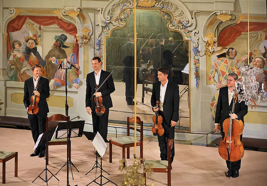 Bennewitz Quartet - Jakub Fišer - 1st violin, Štěpán Ježek - 2nd violin, Jiří Pinkas - viola, Štěpán Doležal - violoncello, Masquerade Hall, International Music Festival Český Krumlov 22.9.2020