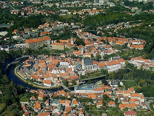 Areal view of Český Krumlov, foto: Lubor Mrázek 