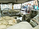 Interior of American Jeep at town square in Český Krumlov. Celebrations of the 56th anniversary of liberation by U.S. army in May 4 2001, photo by: Lubor Mrázek