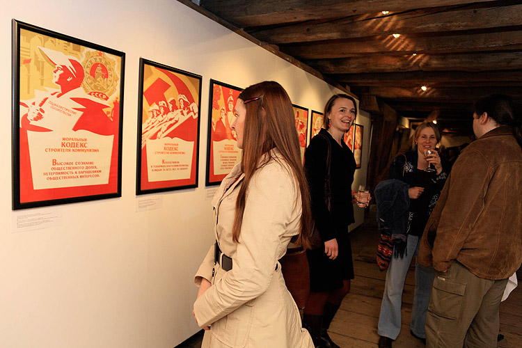 Eröffnung der Ausstellungen Sozialistischer Realismus, Politisches Plakat der UdSSR, Russische Videokunst, Zeitgenössische russische Kunst, FRANTA – František Mertl, Egon Schiele Art Centrum Český Krumlov, 3.4.2009