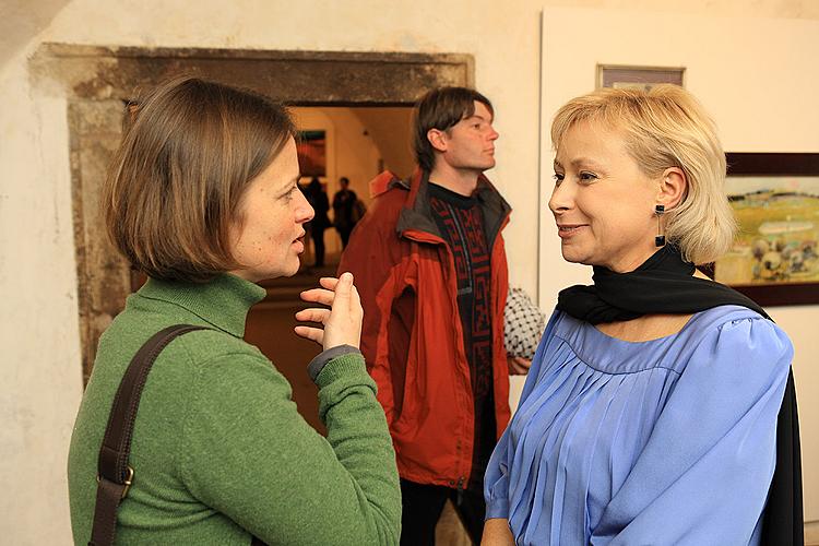 Opening of the exhibitions Karel Valter - 100x, Michal Singer - Circus maximus, Ingrid Cerny - Text Processing, Krumlov´s madona 2009, Egon Schiele Art Centrum Český Krumlov, 6.11.2009