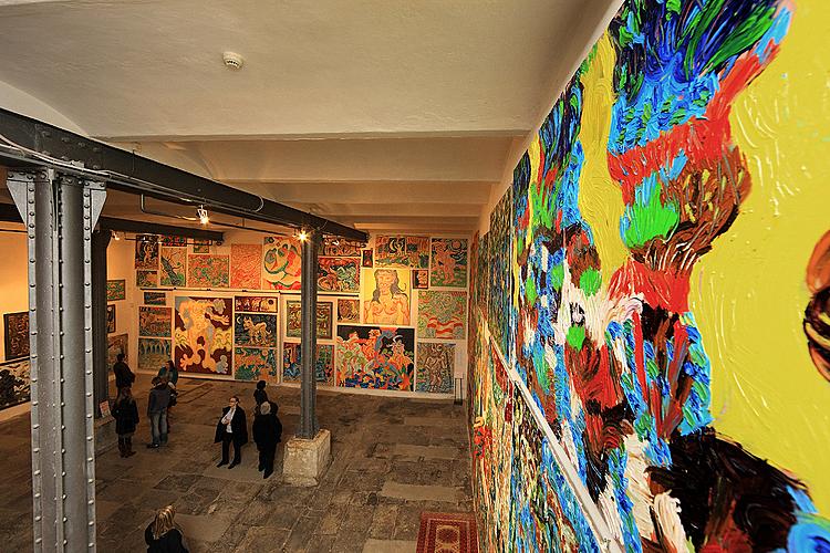 Opening of the exhibitions Karel Valter - 100x, Michal Singer - Circus maximus, Ingrid Cerny - Text Processing, Krumlov´s madona 2009, Egon Schiele Art Centrum Český Krumlov, 6.11.2009