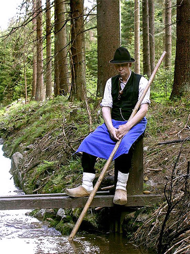 Schwemmer am Schwarzenberger Schwemmkanal in der Umgebung von Ježová/Igelbach, 11. Mai 2002