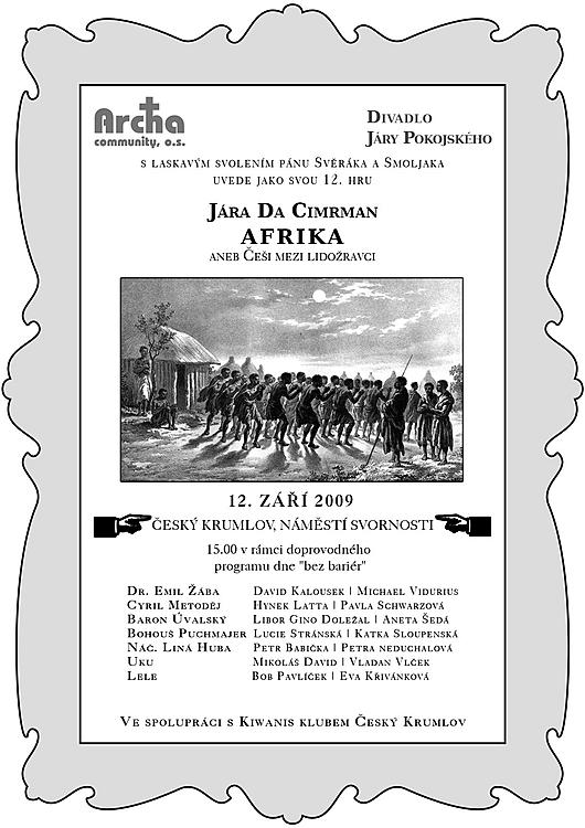 Plakát divadelního vystoupení Afrika