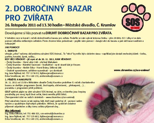 2.Dobročinný bazar pro zvířata